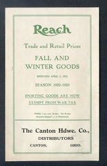 1922-23 Reach Sporting Goods Price List VG-EX 338105