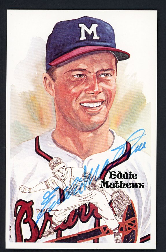 Perez Steele Eddie Mathews Braves JSA Cert Signed 461540