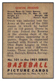 1951 Bowman Baseball #101 Owen Friend Browns EX-MT 463301
