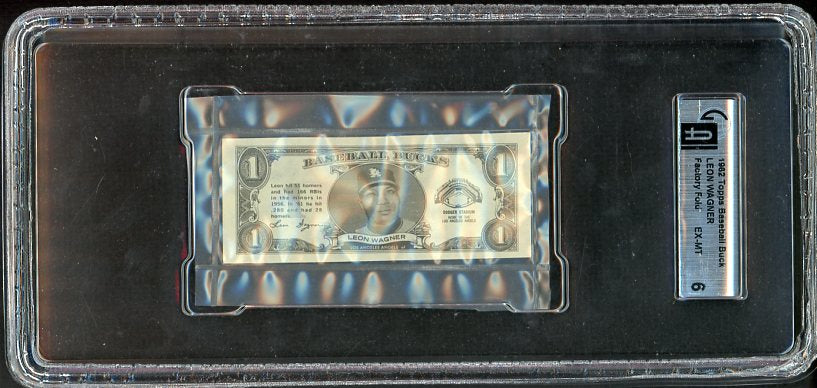 1962 Topps Baseball Bucks Leon Wagner Angels GAI 6 EX-MT