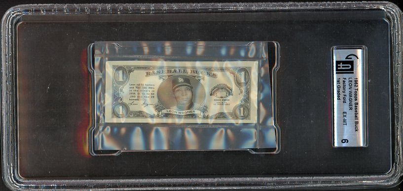 1962 Topps Baseball Bucks Leon Wagner Angels GAI 6 EX-MT