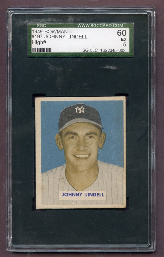 1949 Bowman Baseball #197 Johnny Lindell Yankees SGC 5 EX 471770
