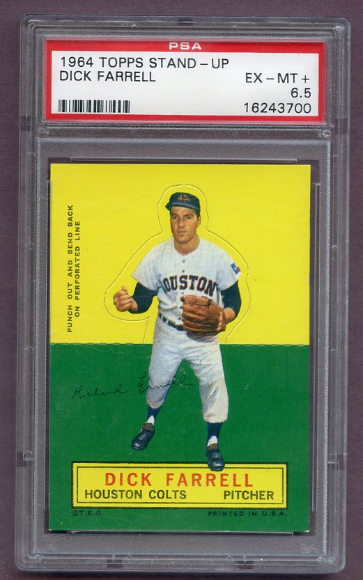 1964 Topps Baseball Stand Ups Dick Farrell Colt .45s PSA 6.5 EX-MT+ 471873