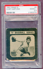 1950 Drakes #002 Clint Hartung Giants PSA 2.5 GD+ 474227