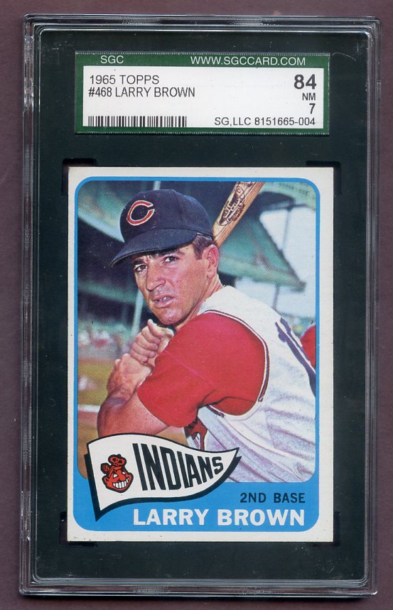 1965 Topps Baseball #468 Larry Brown Indians SGC 7 NM 474328