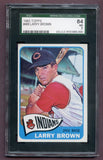 1965 Topps Baseball #468 Larry Brown Indians SGC 7 NM 474328