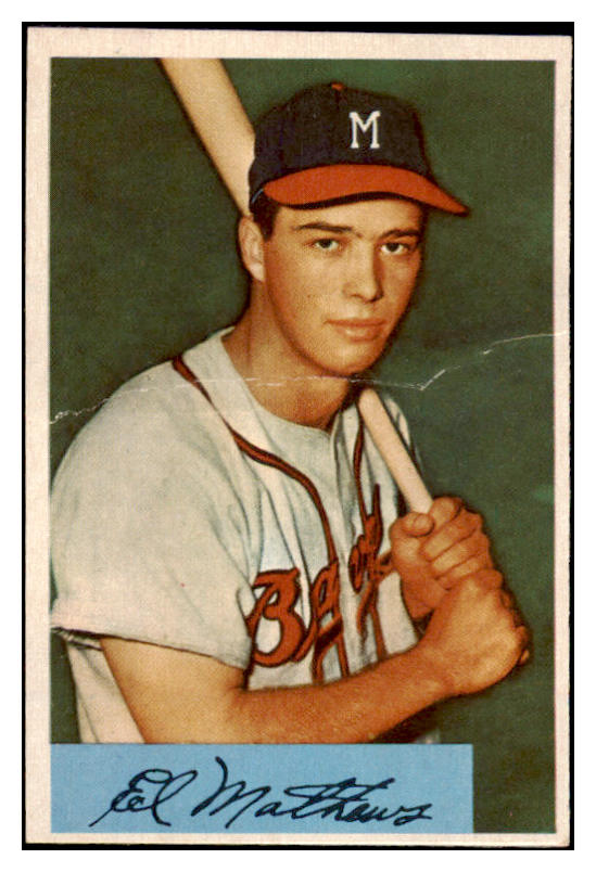 1954 Bowman Baseball #064 Eddie Mathews Braves GD-VG 476196