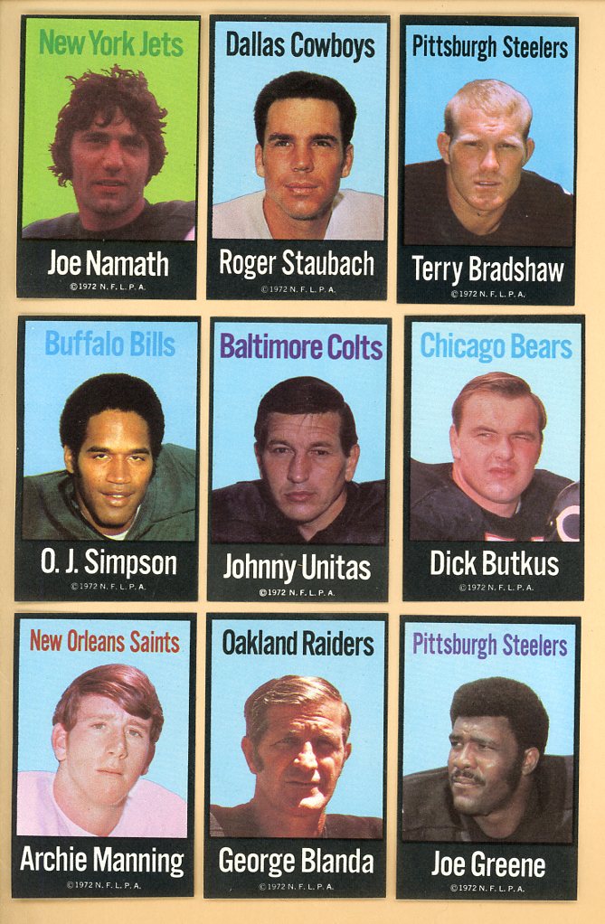 1972 NFLPA Fabric Complete Set NR-MT Staubach Unitas Namath 476588