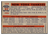 1957 Topps Baseball #097 New York Yankees Team EX+/EX-MT 477844