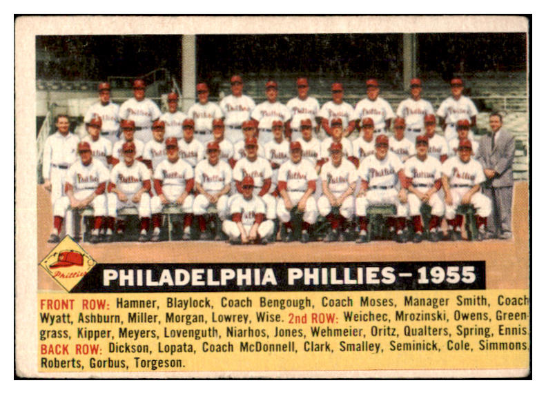 1956 Topps Baseball #072 Philadelphia Phillies Team VG Dated 477931