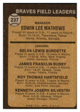 1973 Topps Baseball #237 Eddie Mathews Braves EX 478743