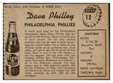 1958 Hires #012 Dave Philley Phillies NR-MT No Tab 479508