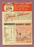1953 Topps Baseball #279 Joe Coleman A's Good 483240