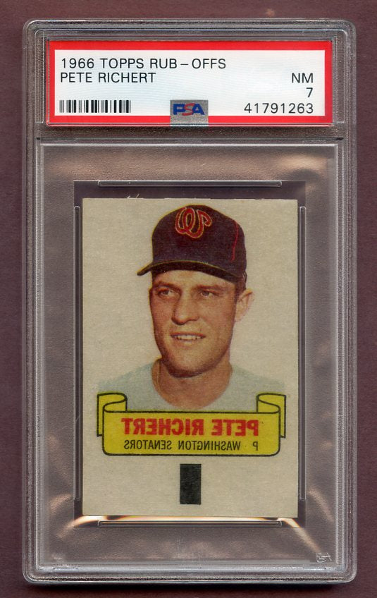 1966 Topps Baseball Rub Offs Pete Richert Senators PSA 7 NM 483804