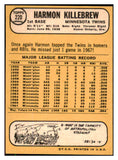 1968 Topps Baseball #220 Harmon Killebrew Twins EX-MT 485357