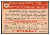 1952 Topps Baseball #171 Ed Erautt Reds EX 486240