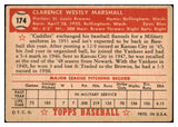 1952 Topps Baseball #174 Clarence Marshall Browns VG-EX 486390
