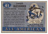 1955 Topps Football #041 Joe Alexander Syracuse NR-MT 486506