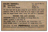 1952 Bowman Large Football #039 Emlen Tunnell Giants VG-EX 486747