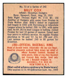 1949 Bowman Baseball #073 Billy Cox Dodgers EX-MT 487405