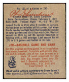 1949 Bowman Baseball #111 Red Schoendienst Cardinals VG-EX 487481
