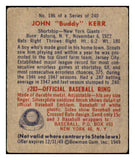 1949 Bowman Baseball #186 Buddy Kerr Giants VG-EX 487631