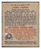 1949 Bowman Baseball #202 Larry Jansen Giants VG-EX 487662