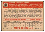 1952 Topps Baseball #165 Eddie Kazak Cardinals VG-EX 488243