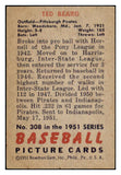 1951 Bowman Baseball #308 Ted Beard Pirates VG-EX 488590