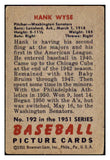 1951 Bowman Baseball #192 Hank Wyse Senators VG-EX 488603