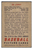 1951 Bowman Baseball #218 Eddie Lopat Yankees VG-EX 488625