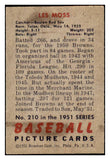 1951 Bowman Baseball #210 Les Moss Red Sox VG 488834