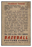 1951 Bowman Baseball #222 Thurman Tucker Indians VG 488908