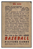 1951 Bowman Baseball #156 Del Rice Cardinals VG 488925