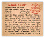 1950 Bowman Baseball #235 Harold Gilbert Giants EX-MT Copyright 489076