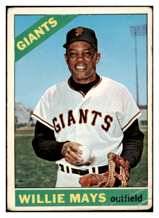 1966 Topps Baseball #001 Willie Mays Giants Good 489156