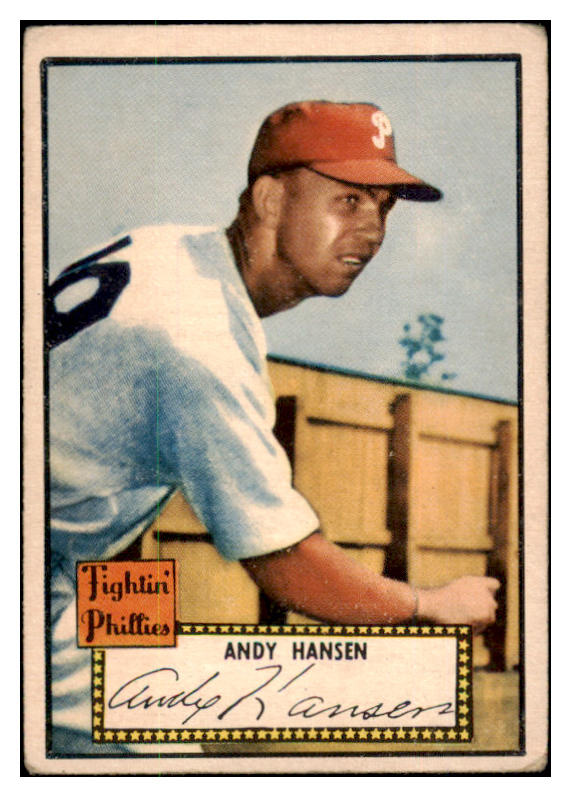 1952 Topps Baseball #074 Andy Hansen Phillies VG Red 489318