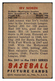 1951 Bowman Baseball #241 Irv Noren Senators VG-EX 489607
