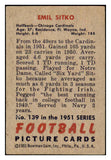 1951 Bowman Football #139 Emil Sitko Cardinals EX-MT 489791