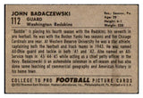 1952 Bowman Small Football #112 John Badaczewski Washington VG-EX 489840