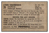 1952 Bowman Small Football #020 Lynn Chandnois Steelers EX-MT 489853