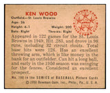 1950 Bowman Baseball #190 Ken Wood Browns EX Copyright 490128