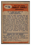 1955 Bowman Football #016 Charley Conerly Giants EX-MT 490972