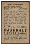 1952 Bowman Baseball #077 Eddie Robinson White Sox EX-MT 491062