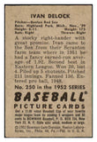 1952 Bowman Baseball #250 Ike Delock Red Sox EX-MT 492179