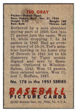 1951 Bowman Baseball #178 Ted Gray Tigers EX-MT 492201