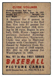 1951 Bowman Baseball #091 Clyde Vollmer Red Sox VG-EX 492578