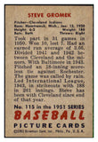 1951 Bowman Baseball #115 Steve Gromek Indians EX-MT 492602