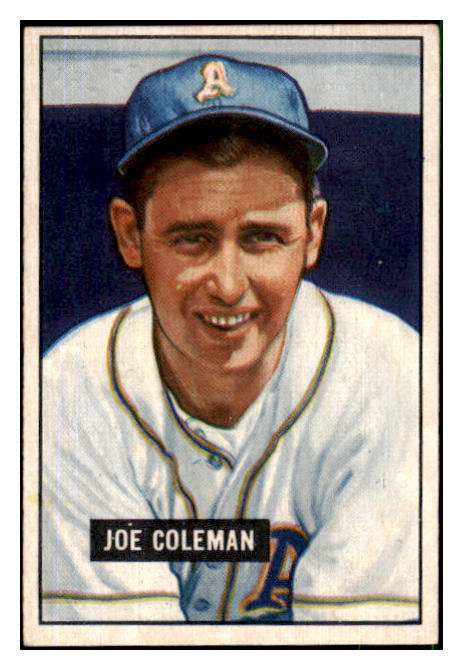 1951 Bowman Baseball #120 Joe Coleman A's EX 492606