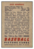 1951 Bowman Baseball #124 Gus Niarhos White Sox VG-EX 492609